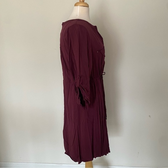 TORRID BURGUNDY PURPLE ZIP CHALLIS SHIRT DRESS 3X - Picture 8 of 16